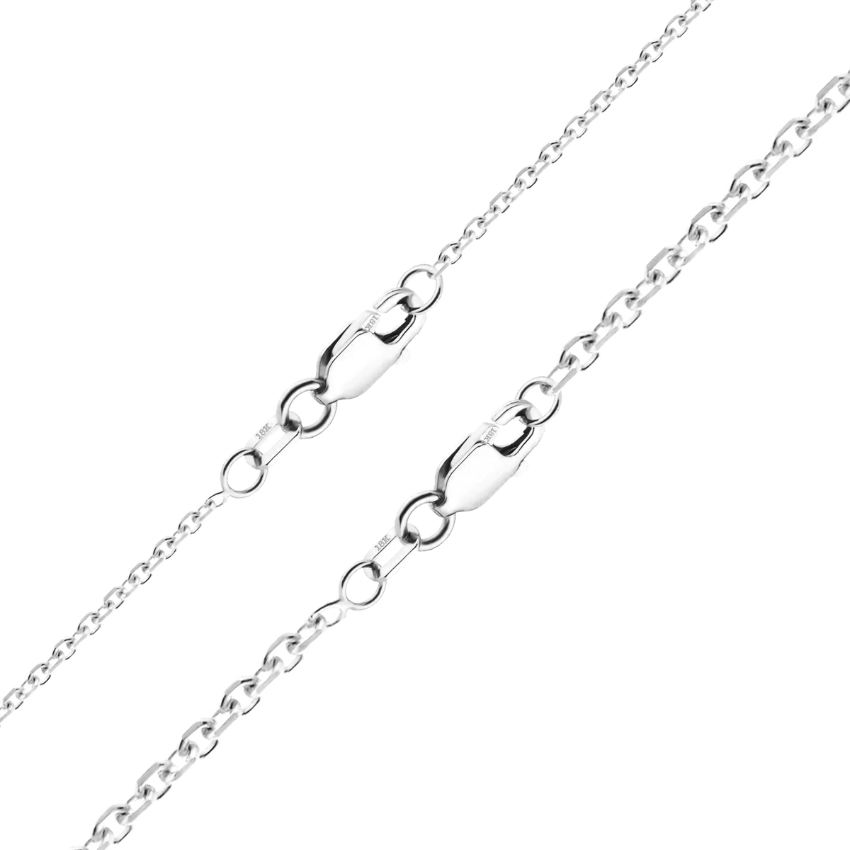 Diamond Cut Round Cable Bracelet in 18K White Gold