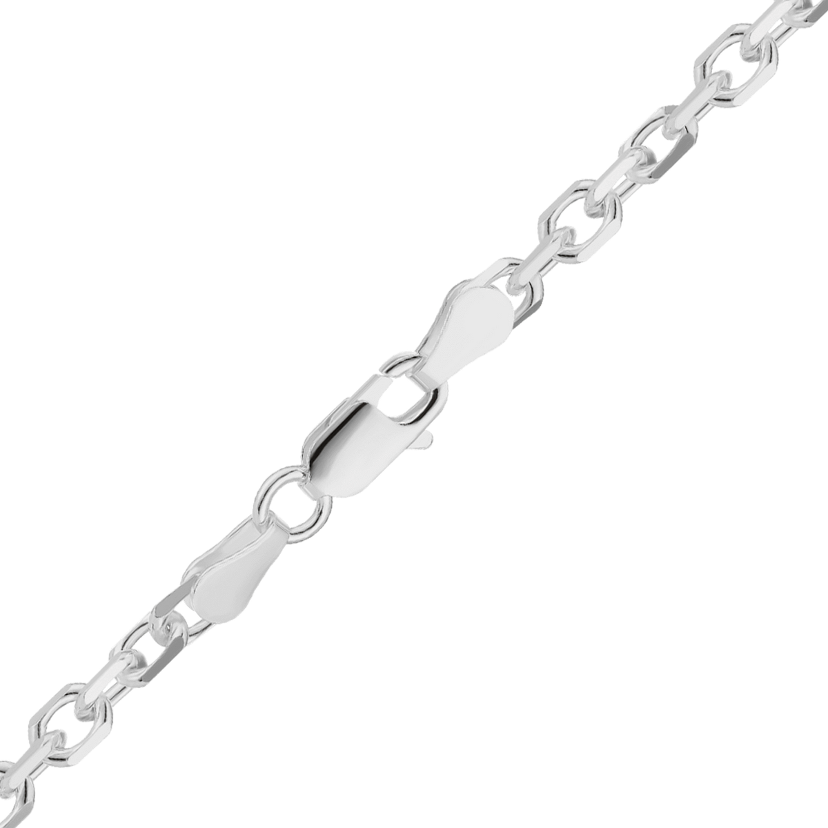 Diamond Cut Cable Necklace in sterling silver