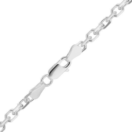 Diamond Cut Cable Necklace in sterling silver