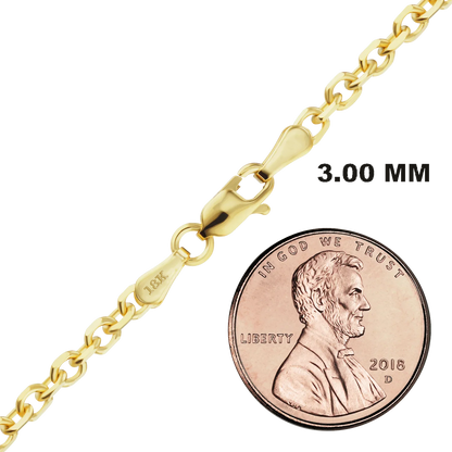 Diamond Cut Round Cable Bracelet in 18K Yellow Gold