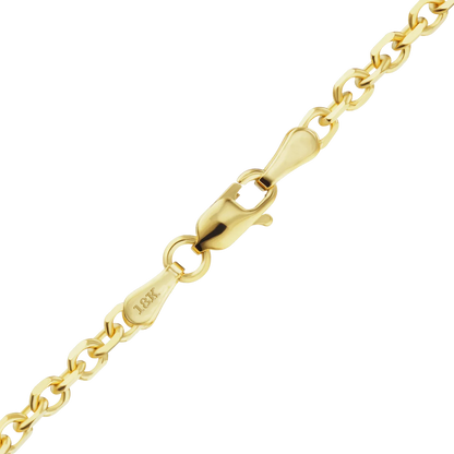 Diamond Cut Round Cable Bracelet in 18K Yellow Gold