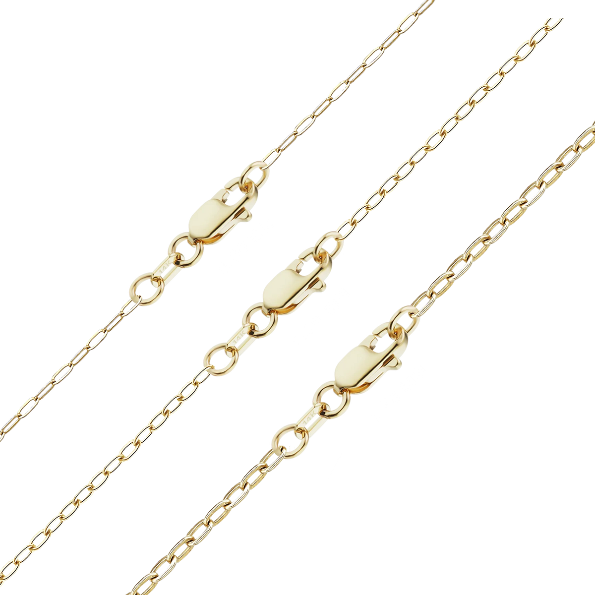 Elongated Flat Cable Bracelet in 14K yellow gold