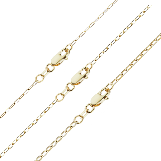 Elongated Flat Cable Bracelet in 14K yellow gold