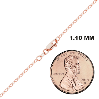 Elongated Cable Necklace 14K Rose Gold