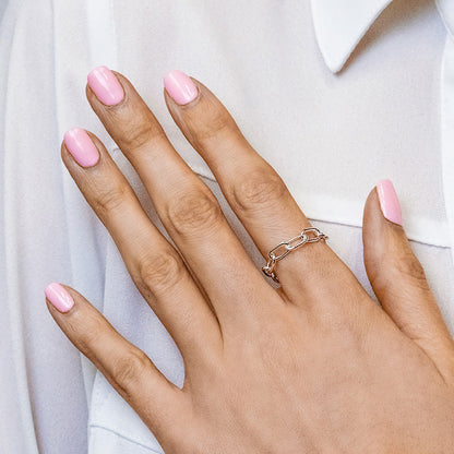 Light Elongated Cable Chain Ring
