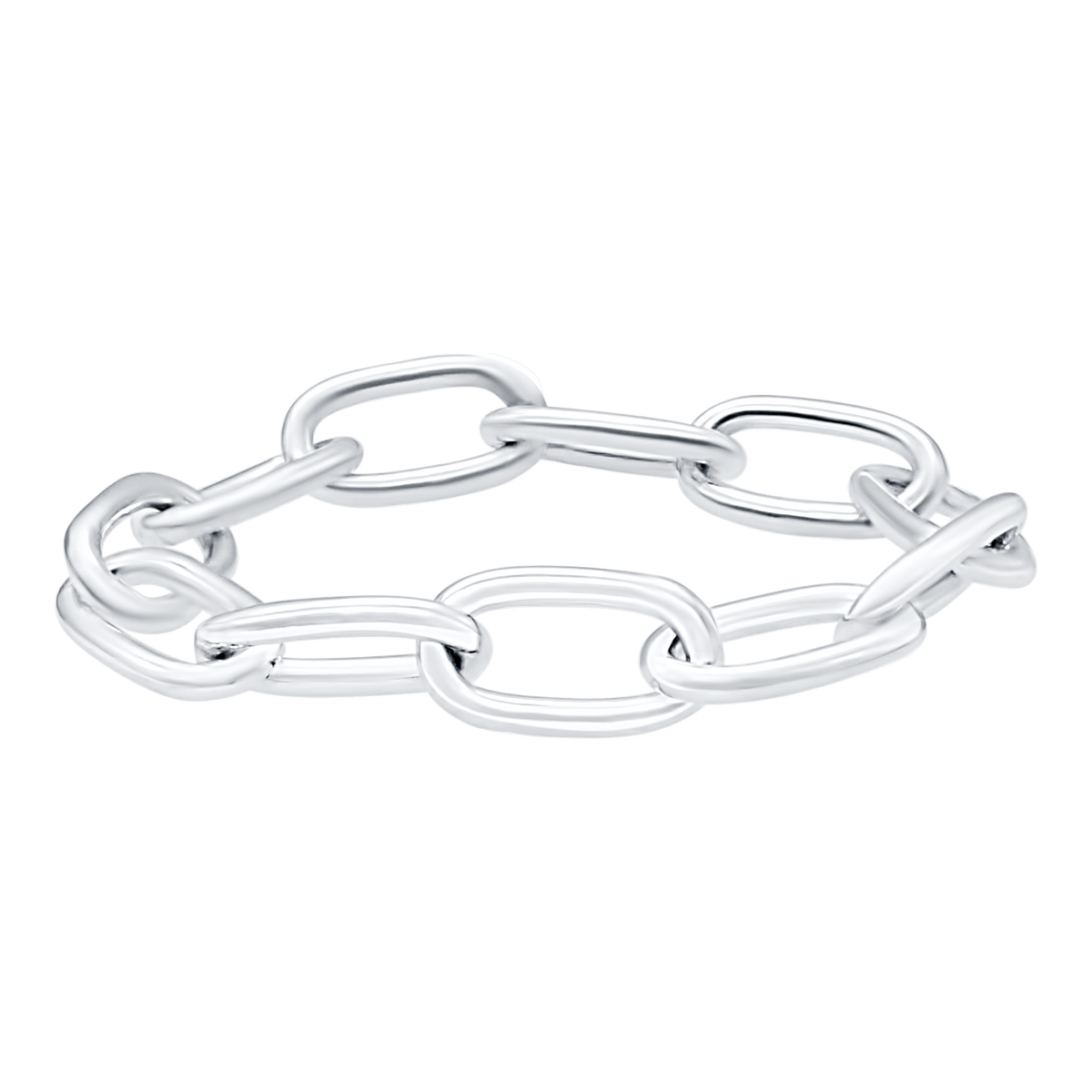 Leichter, länglicher Kabelkettenring aus Sterlingsilber