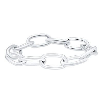 Light Elongated Cable Chain Ring
