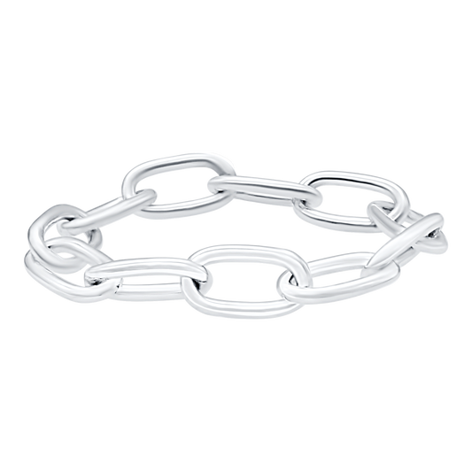 Light Elongated Cable Chain Ring