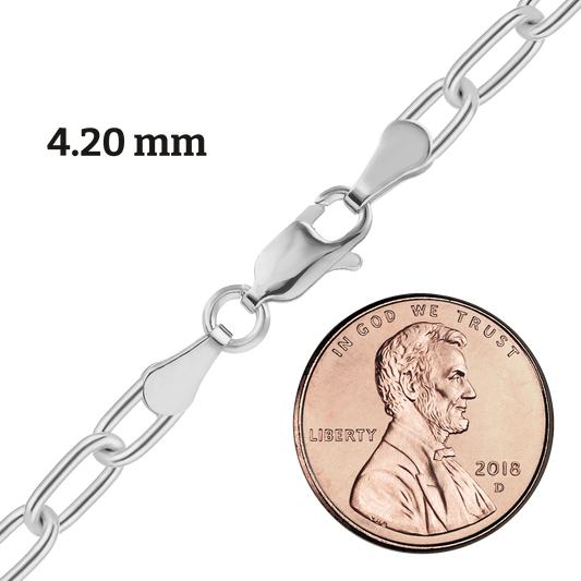 Light Elongated Cable Necklace in sterling silver
