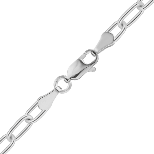 Light Elongated Cable Necklace in sterling silver