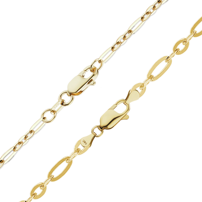 Diamond Cut Cable Figaro Bracelet