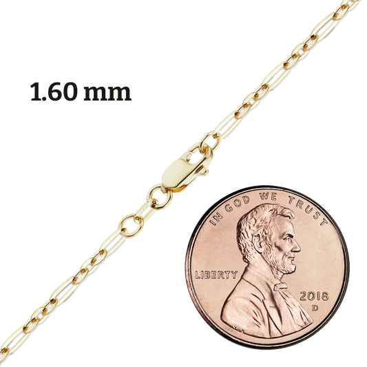 Diamond Cut Cable Figaro Necklace