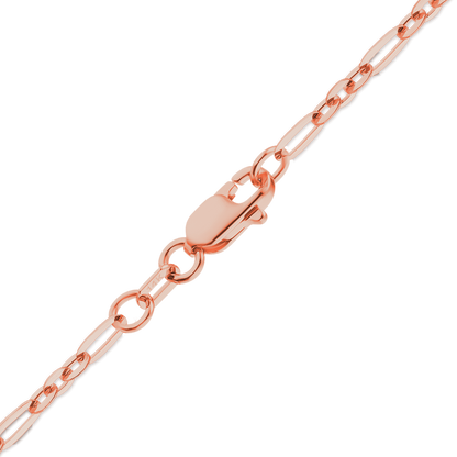 Diamond Cut Cable Figaro Bracelet in 14K rose Gold