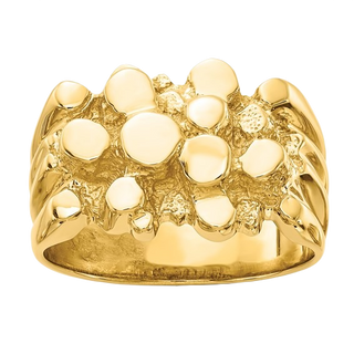 Goldnugget-Ring aus 10K/14K/18K Gold