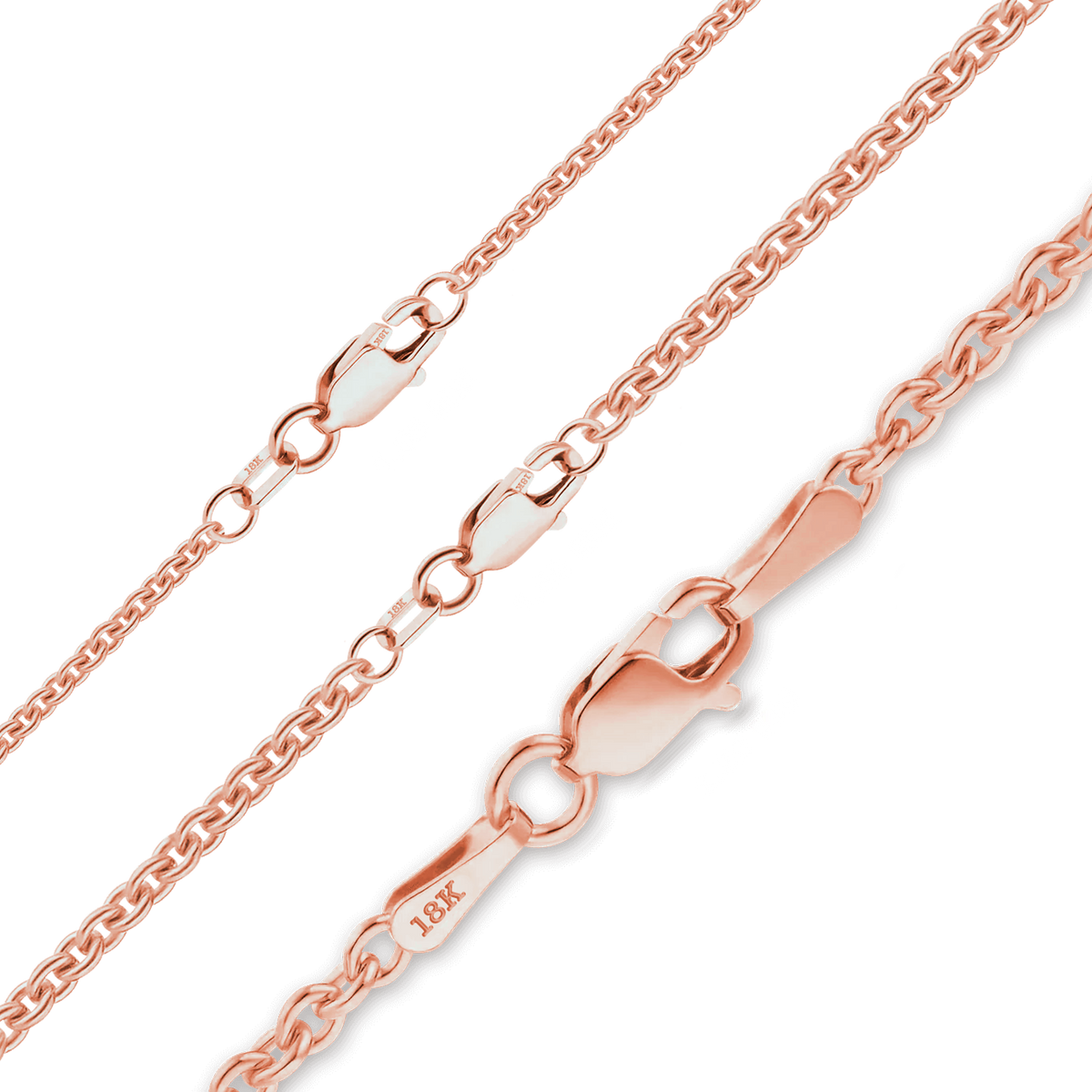 Heavy Round Cable Bracelet in 18K rose Gold