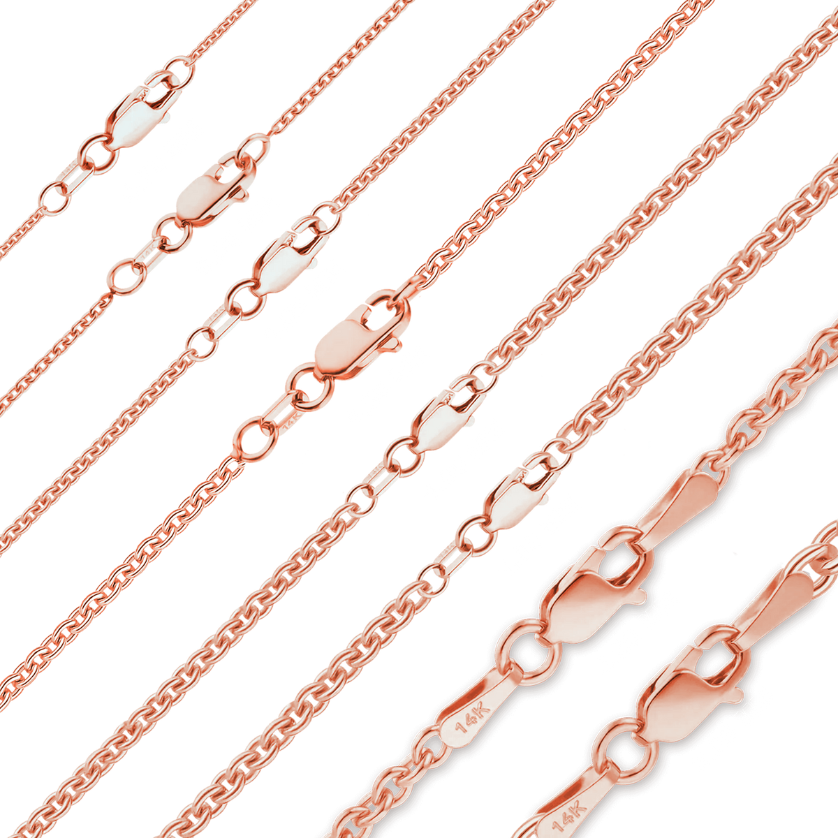 Heavy Round Cable Bracelet in 14K rose Gold