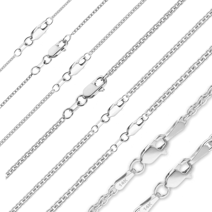 Heavy Round Cable Bracelet in 14K White Gold