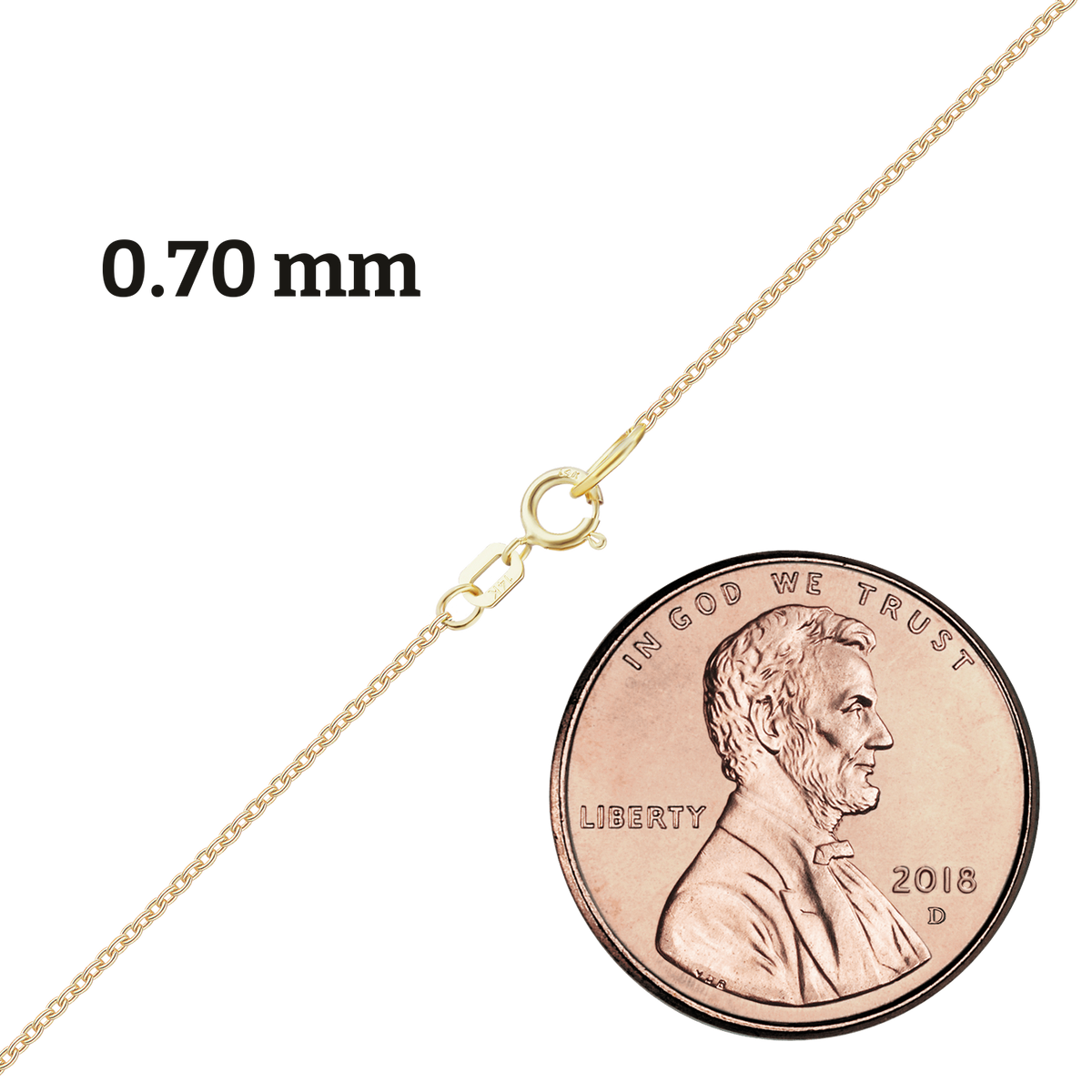 Heavy Round Cable Necklace with Spring Ring