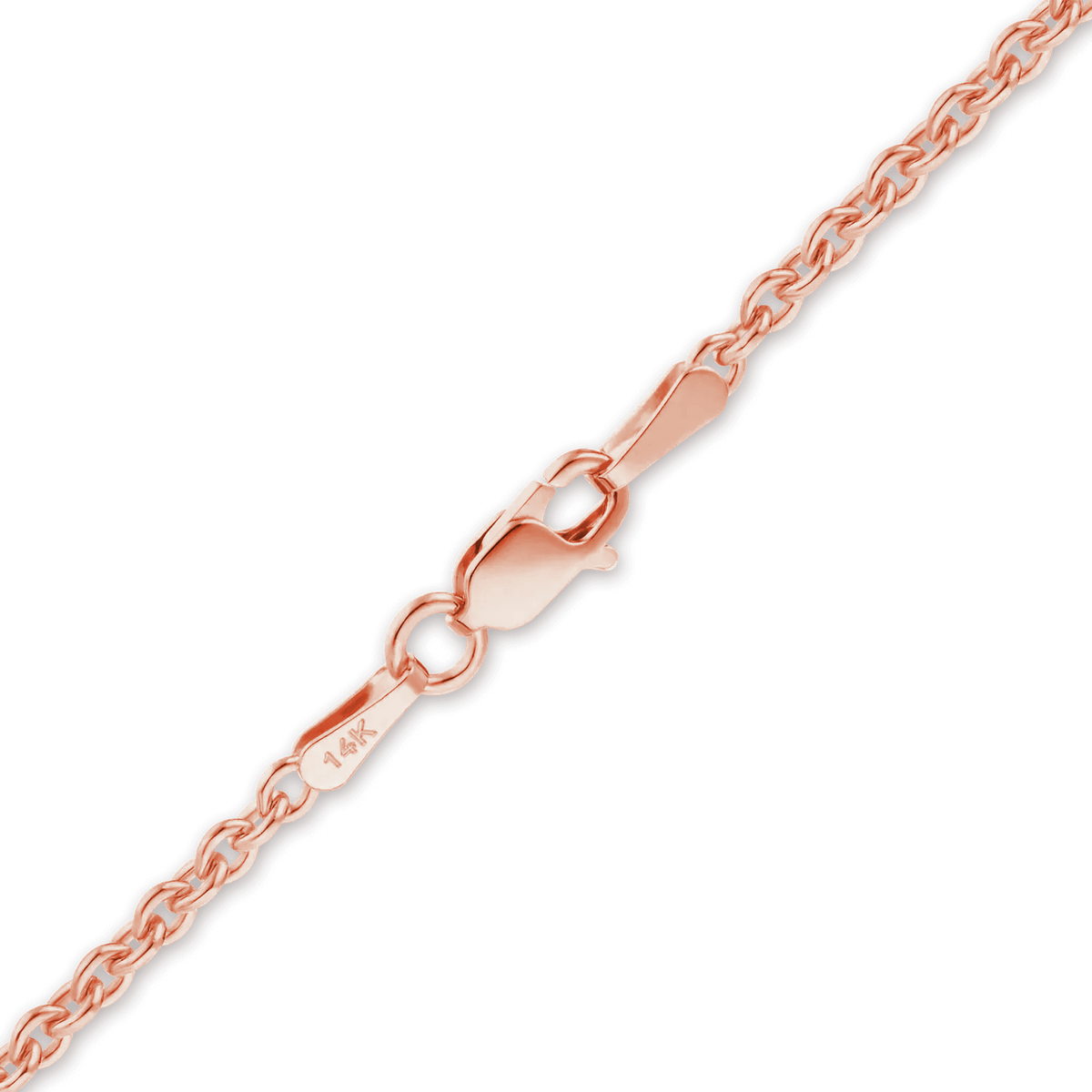 Heavy Round Cable Bracelet in 14K Rose Gold