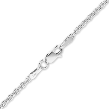 Heavy Round Cable Bracelet in 14K White Gold