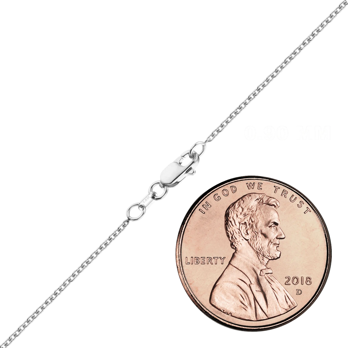 Heavy Round Cable Bracelet in 14K White Gold