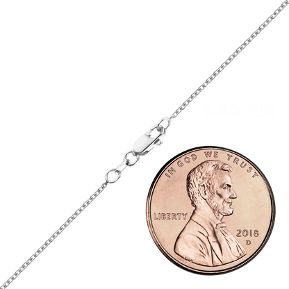 Heavy Round Cable Bracelet in 14K White Gold