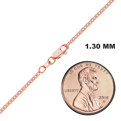Heavy Round Cable Bracelet in 14K rose Gold