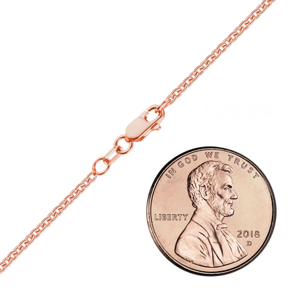 Heavy Round Cable Necklace 14K Rose Gold