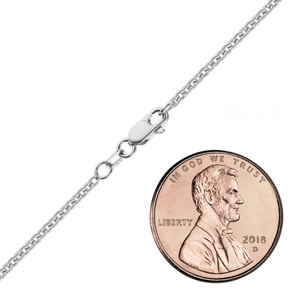 Heavy Round Cable Bracelet in 14K White Gold