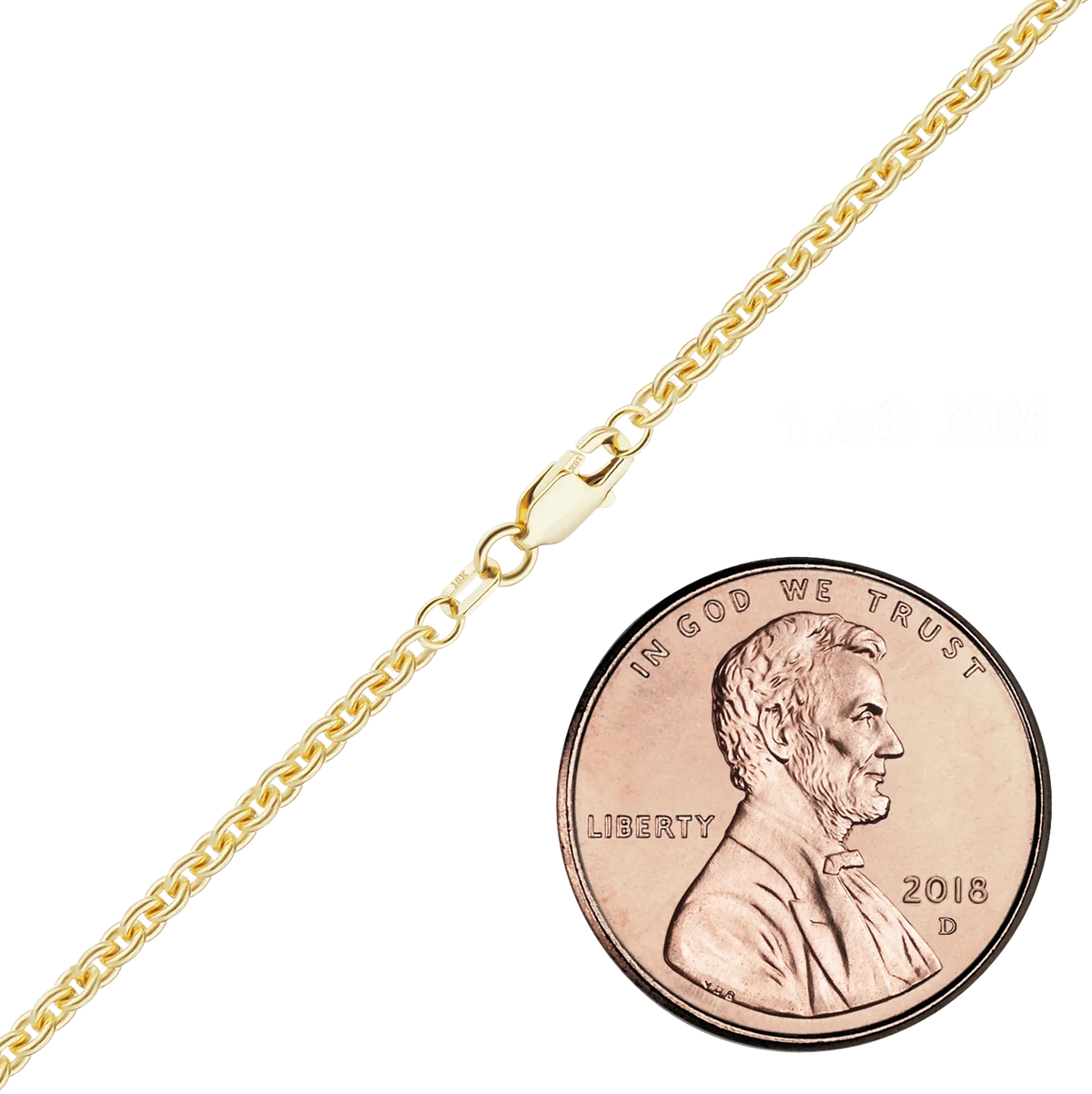 Heavy Round Cable Bracelet in 18K Yellow Gold