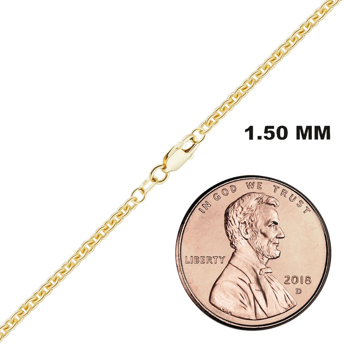 Heavy Round Cable Necklace 18K Yellow Gold
