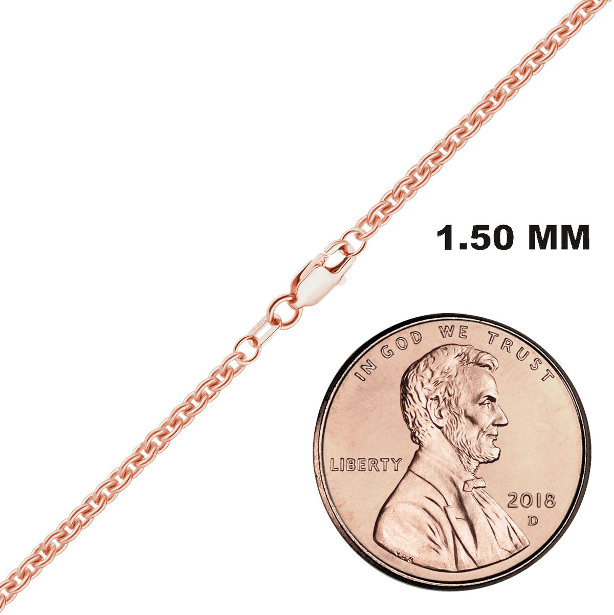 Heavy Round Cable Bracelet in 14K rose Gold