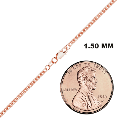 Heavy Round Cable Bracelet in 14K rose Gold