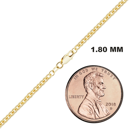 Heavy Round Cable Necklace 18K Yellow Gold
