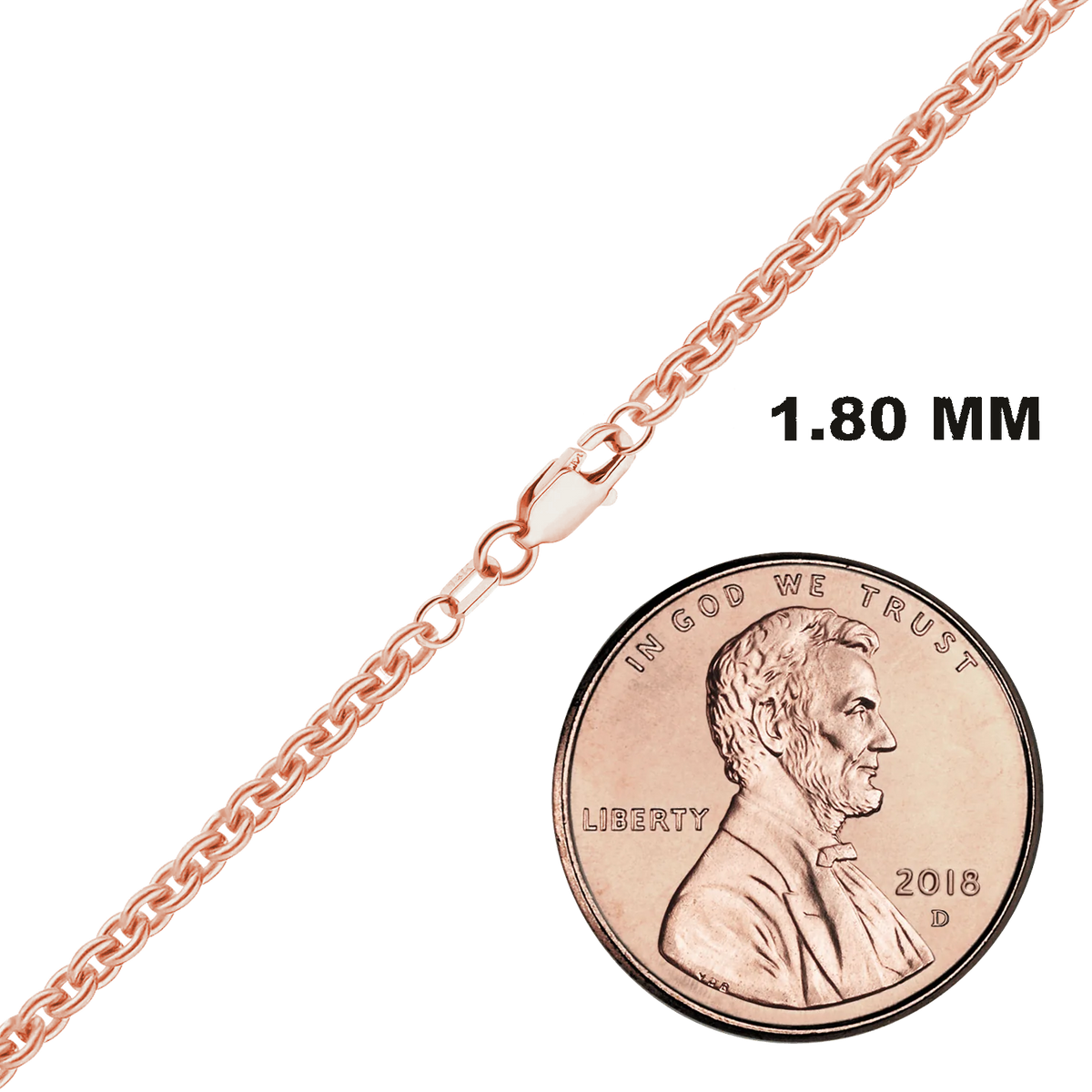 Heavy Round Cable Bracelet in 14K rose Gold