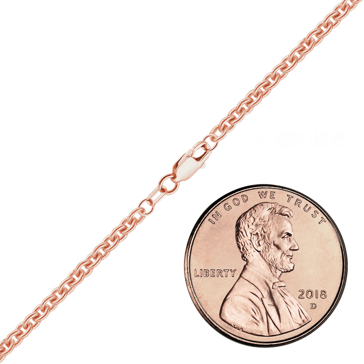 Heavy Round Cable Bracelet in 14K Rose Gold