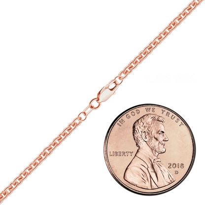 Heavy Round Cable Bracelet in 14K Rose Gold