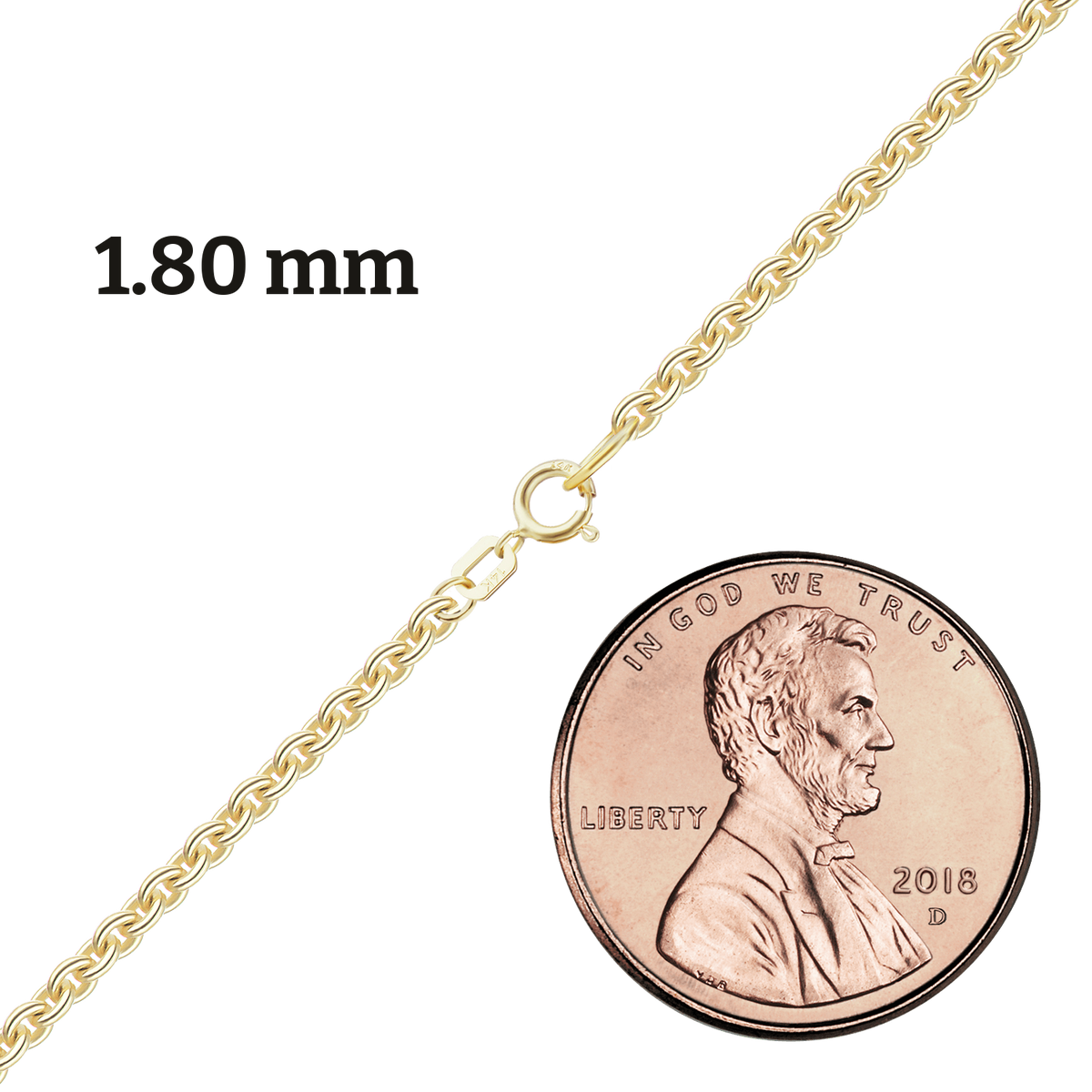 Heavy Round Cable Necklace with Spring Ring