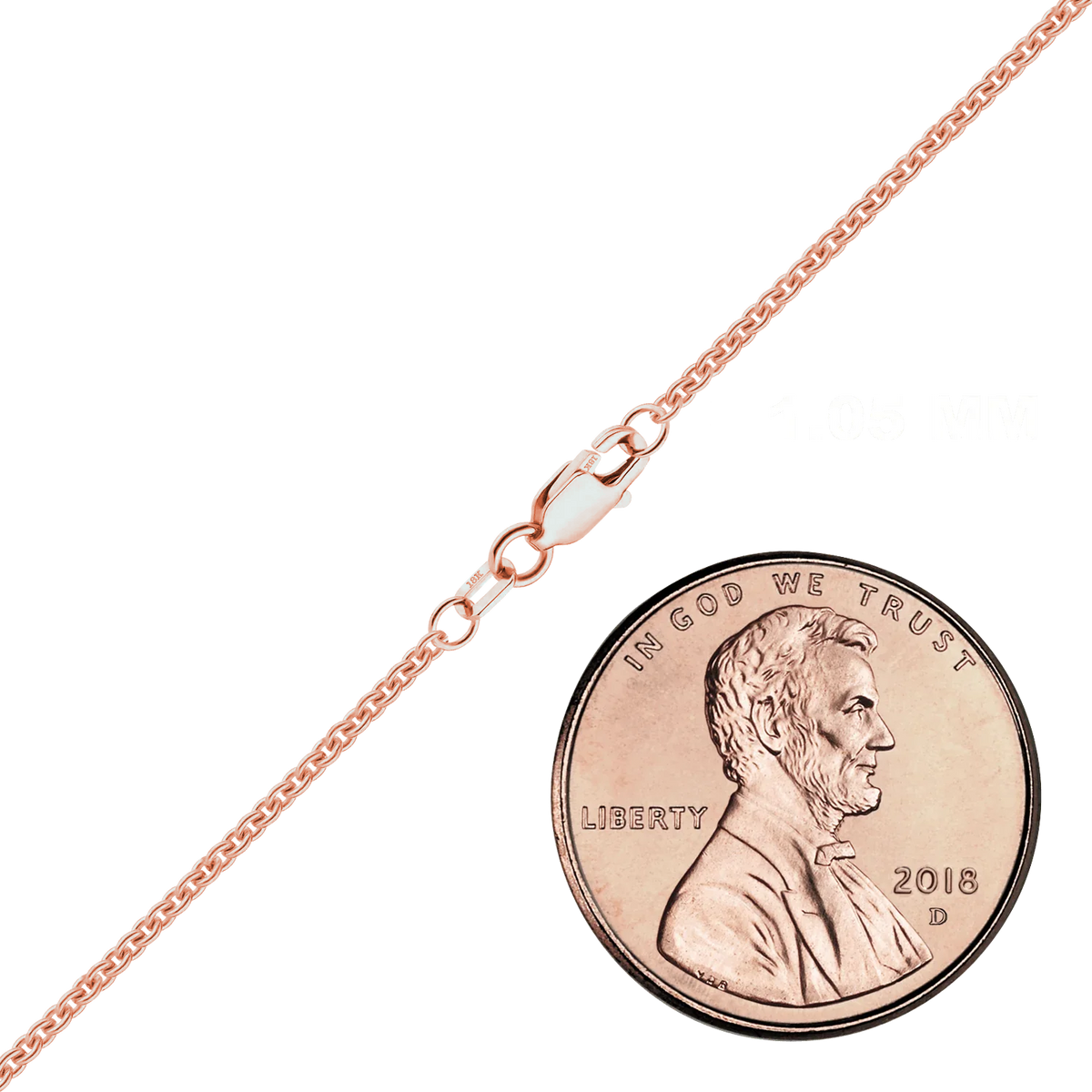 Heavy Round Cable Bracelet in 18K Rose Gold