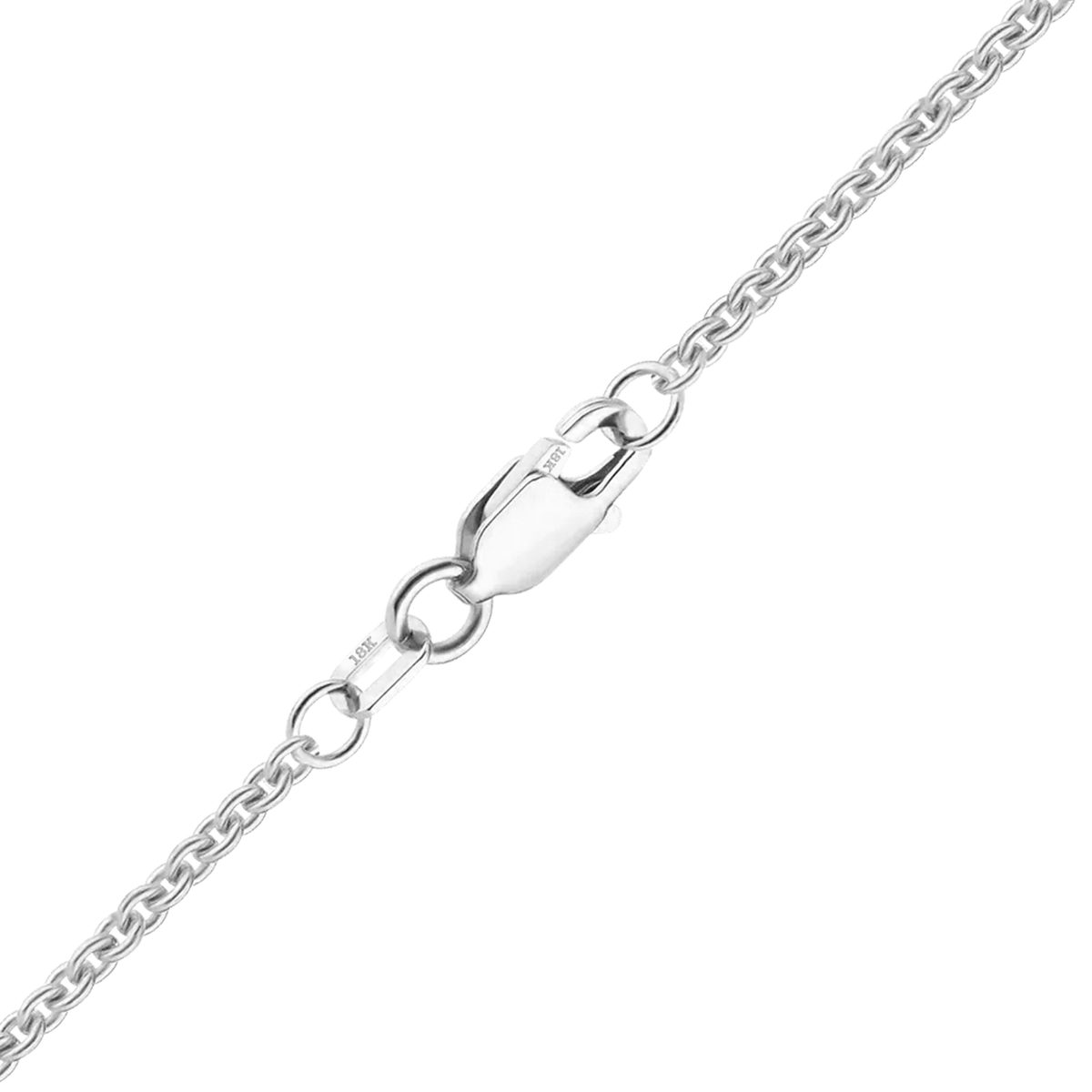 Heavy Round Cable Bracelet in 18K White Gold