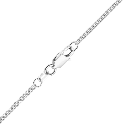 Heavy Round Cable Bracelet in 18K White Gold