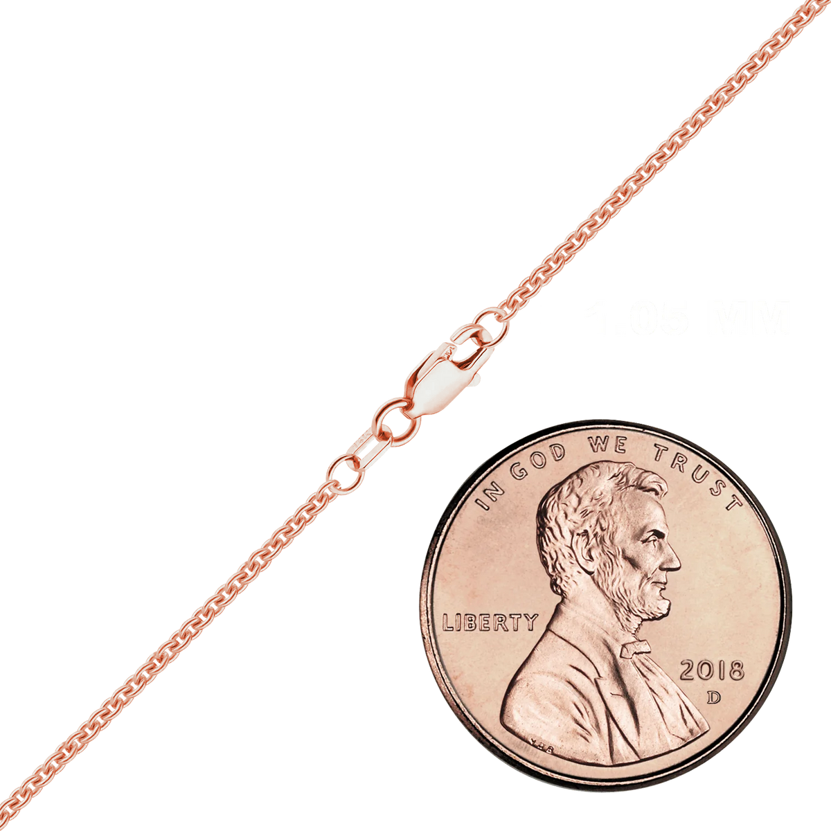 Heavy Round Cable Bracelet in 14K Rose Gold