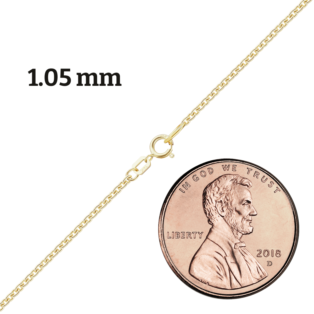 Heavy Round Cable Necklace with Spring Ring