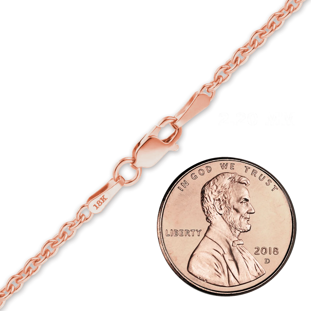 Heavy Round Cable Bracelet in 18K Rose Gold