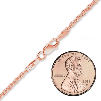 Heavy Round Cable Necklace 18K Rose Gold