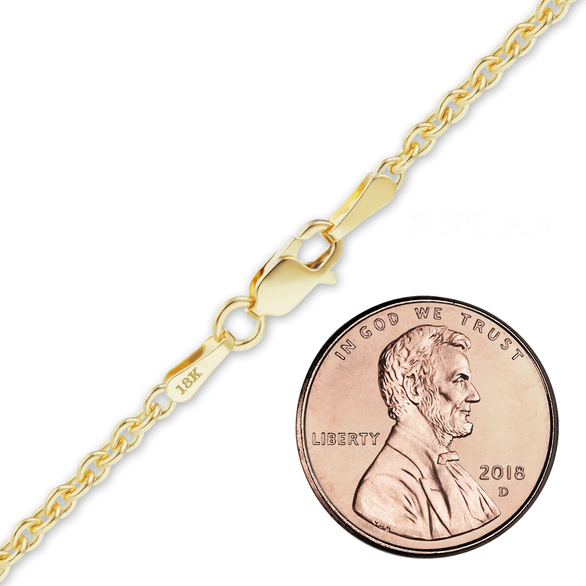 Heavy Round Cable Bracelet in 18K Yellow Gold