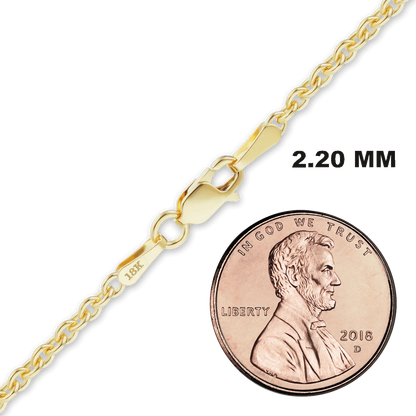 Heavy Round Cable Necklace 18K Yellow Gold