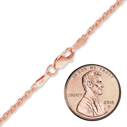 Heavy Round Cable Bracelet in 14K Rose Gold