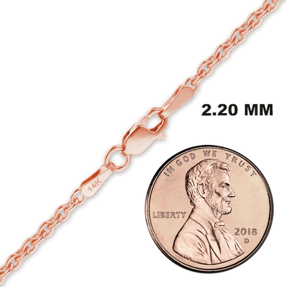Heavy Round Cable Bracelet in 14K rose Gold