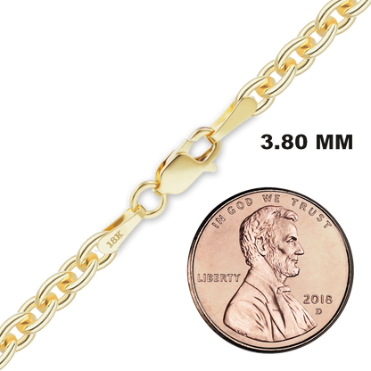 Heavy Round Cable Necklace 18K Yellow Gold